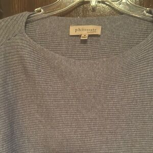 Philosophy Gray Ribbed Top